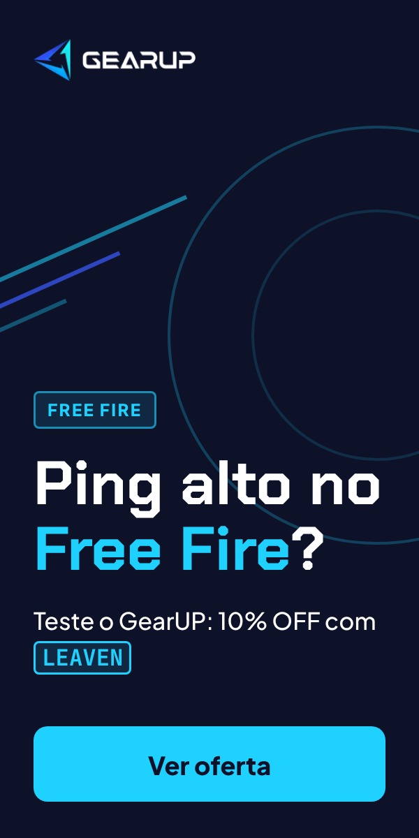 Ping alto no Free Fire? 10% OFF no GearUP com o cupom LEAVEN