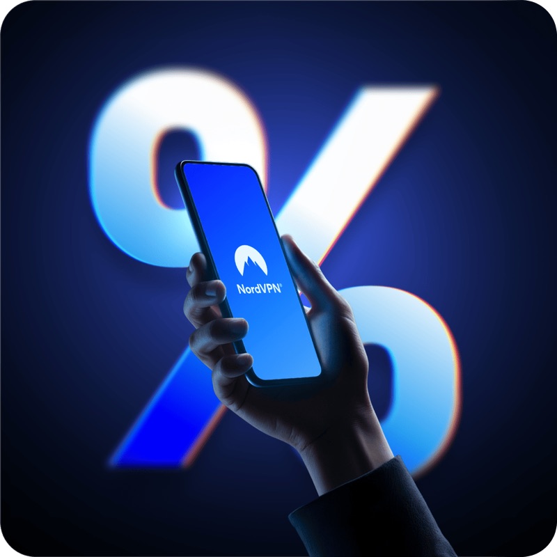 Aplicativo de VPN protegendo a conexão no celular, com o logo da NordVPN